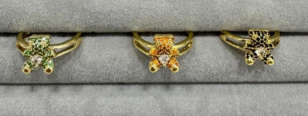 Anelli Orsetti con cuore centrale