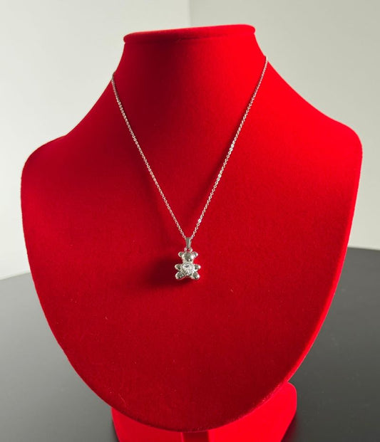 Collana con ciondolo a orsetto e strass