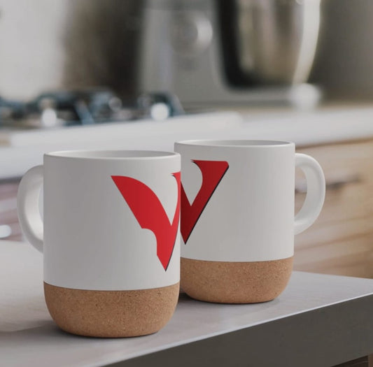 TAZZA PER STAMPA A SUBLIMAZIONE IN CERAMICA DA 300 ML CON DETTAGLI IN SUGHERO