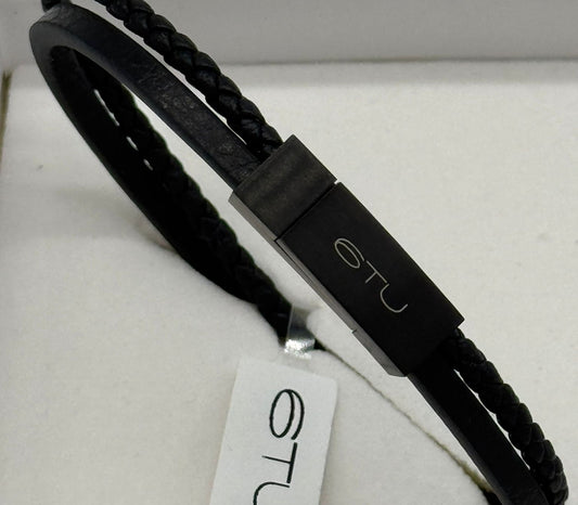 Bracciale uomo cordoncino liscio e intrecciato