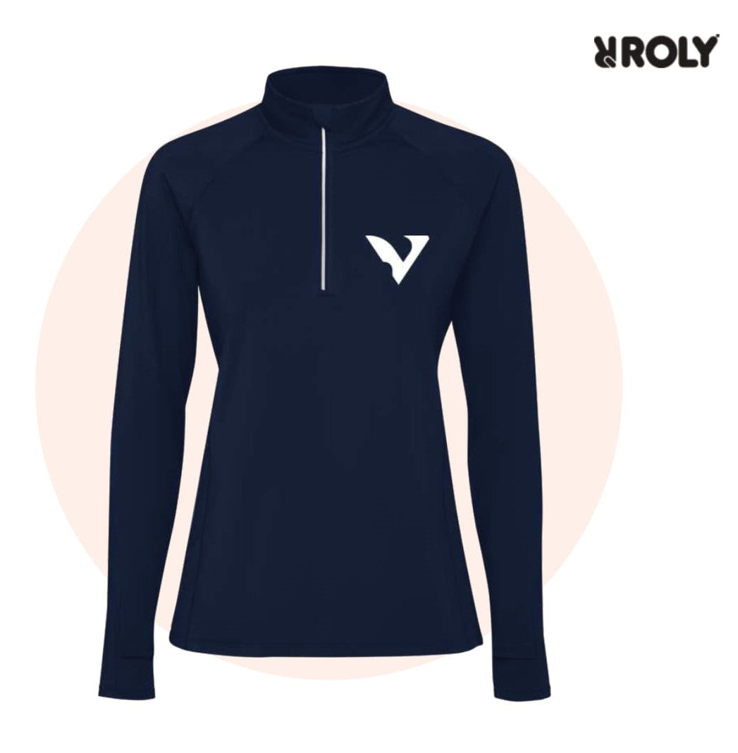 FELPA A MANICHE LUNGHE CON MEZZA ZIP DA DONNA